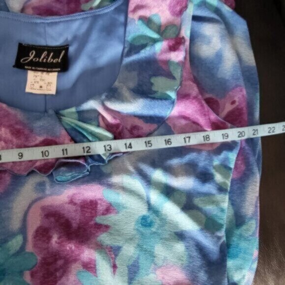 Vintage 90s Sleeveless Floral Teal Blue Dress Size 10 womens - Picture 16 of 16